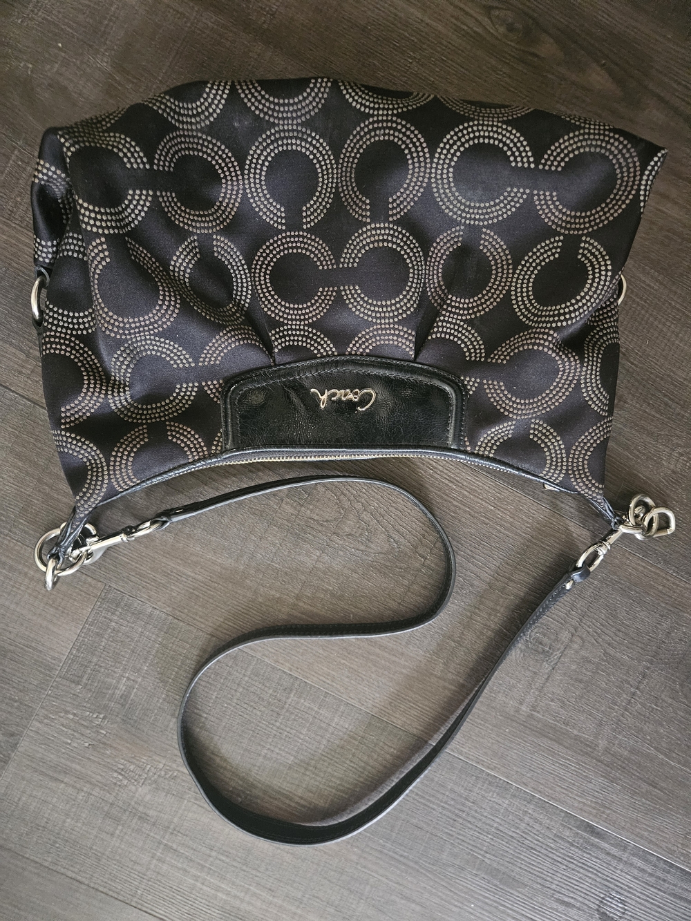 Coach Ashley Dotted Op Art Convertible Hobo